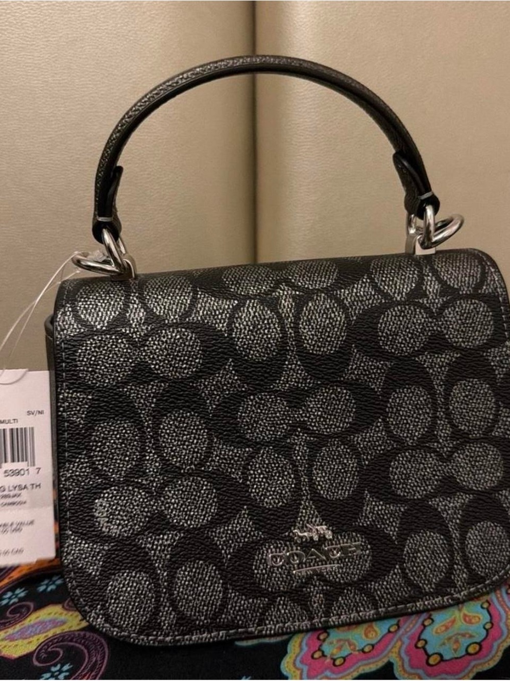 Coach Black Signature Top Handle Satchel